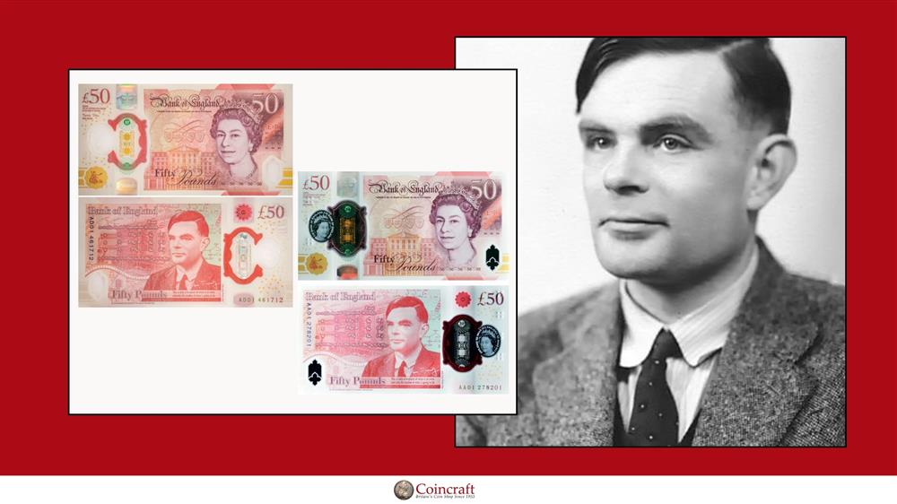 British £50 Banknotes Dedicated to Alan Turing (Computer Scientist)